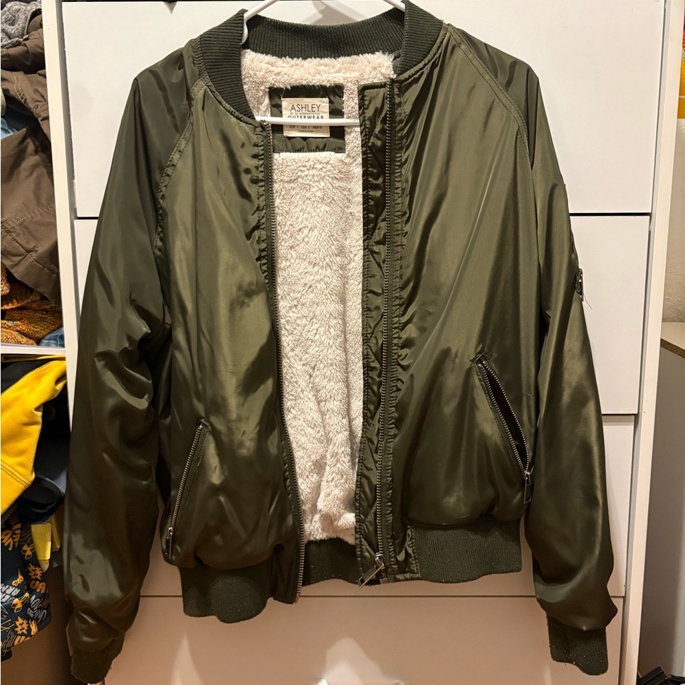 Ashley Olive Green Bomber Jacket